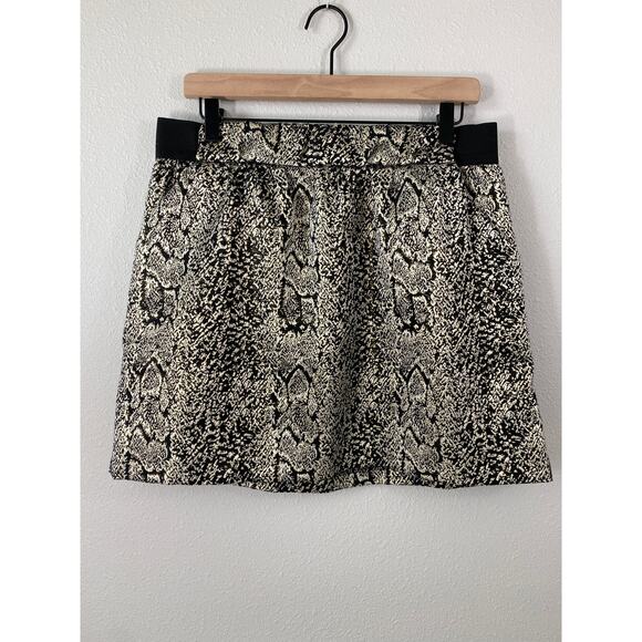 I.N. San Francisco Gold Animal Print Metallic Skirt Size XL - Picture 1 of 5